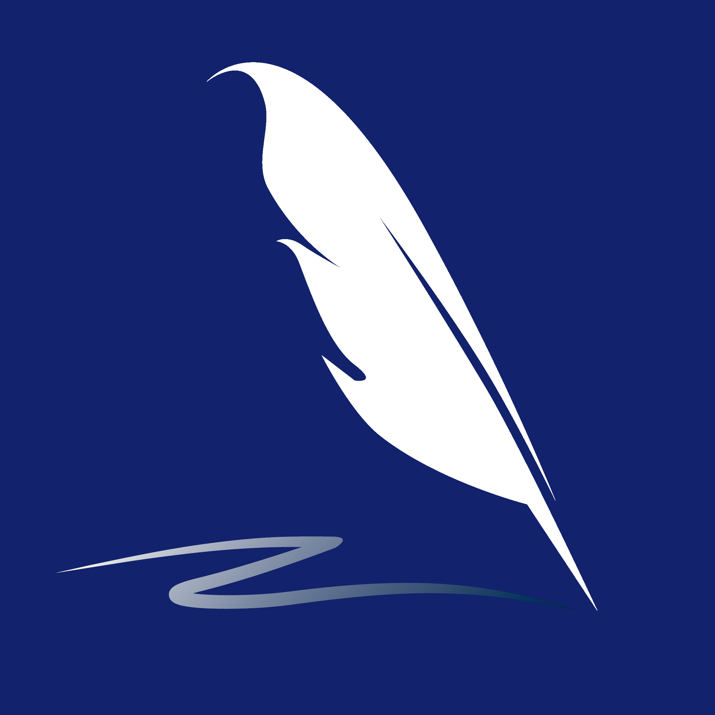 Feather white on blue - JPG